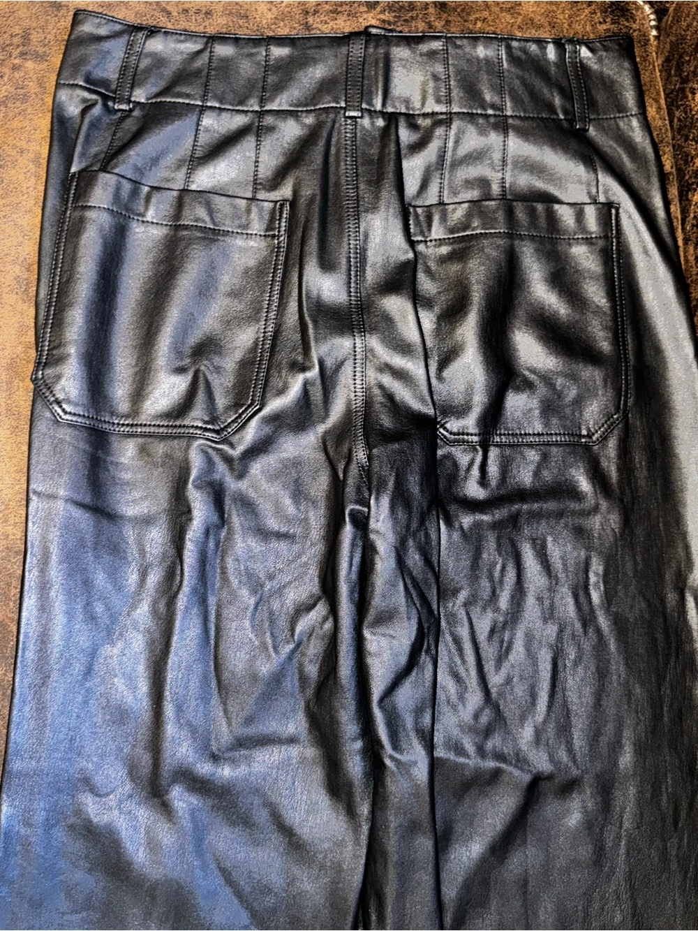 Anthropologie Maeve Faux Leather Wide Leg Pants Size 29